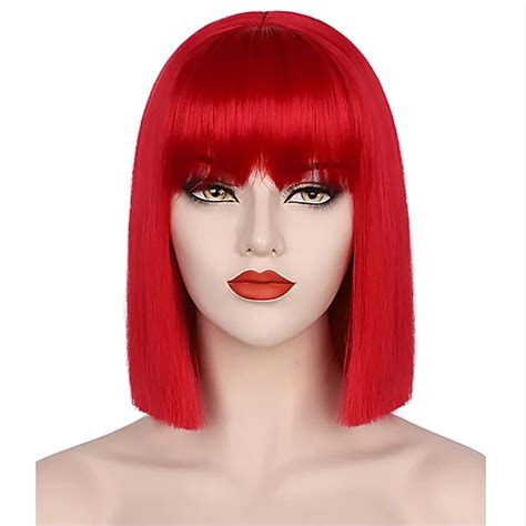 short red and black wig|short red wigs for women.